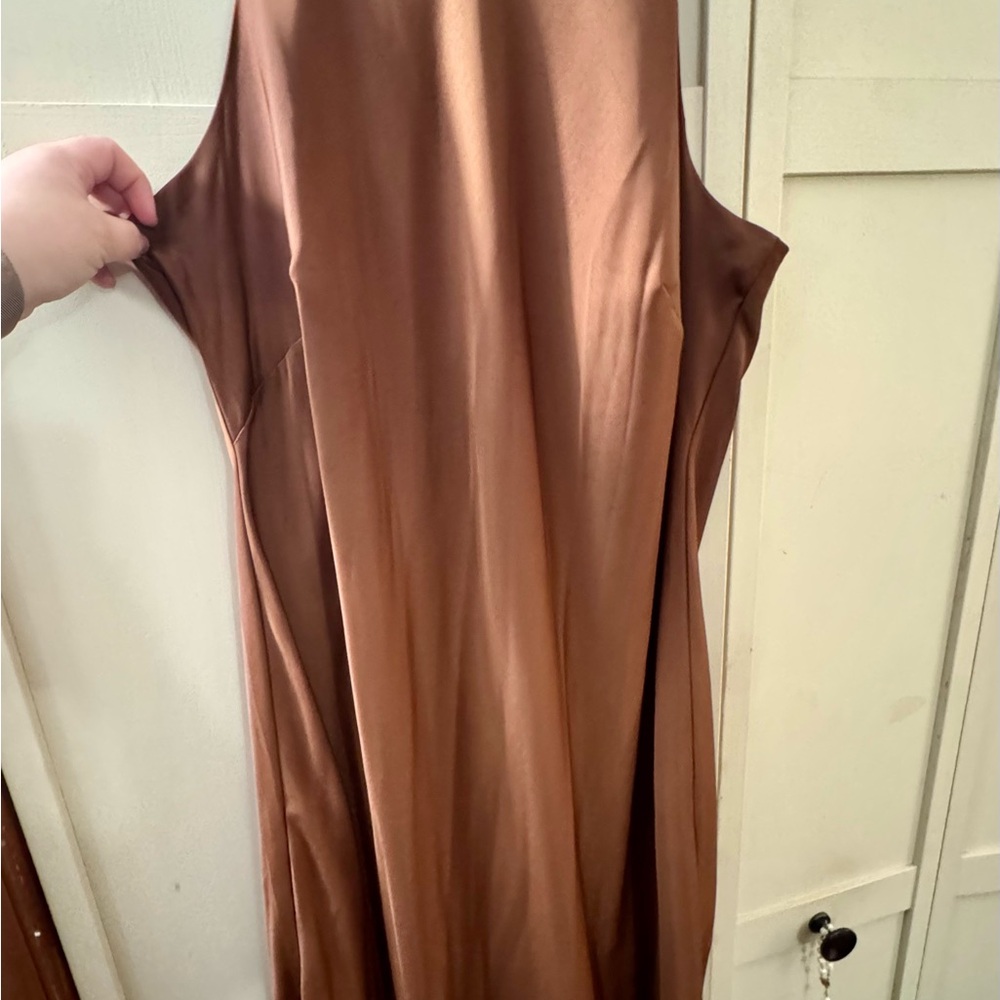 Elegant Brown Sleeveless Dress